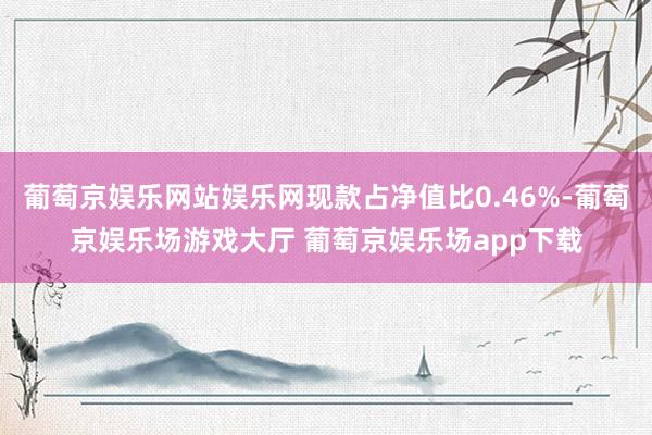 葡萄京娱乐网站娱乐网现款占净值比0.46%-葡萄京娱乐场游戏大厅 葡萄京娱乐场app下载