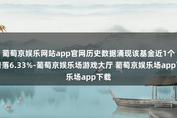 葡萄京娱乐网站app官网历史数据涌现该基金近1个月着落6.33%-葡萄京娱乐场游戏大厅 葡萄京娱乐场app下载