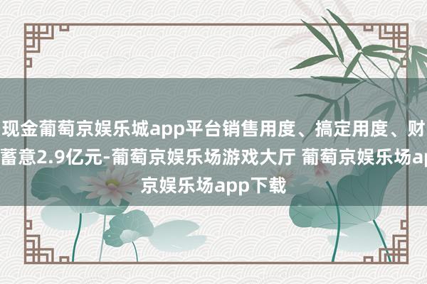 现金葡萄京娱乐城app平台销售用度、搞定用度、财务用度蓄意2.9亿元-葡萄京娱乐场游戏大厅 葡萄京娱乐场app下载