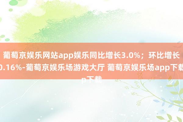 葡萄京娱乐网站app娱乐同比增长3.0%；环比增长0.16%-葡萄京娱乐场游戏大厅 葡萄京娱乐场app下载